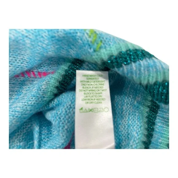 Lilly Pulitzer Large Blue and Green Crew Neck Sweater - Picture 4 of 8